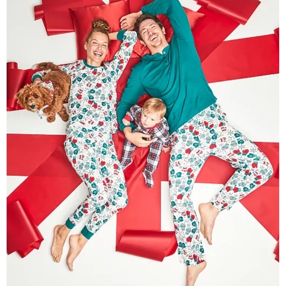 Family Pajamas Men’s Henley Top Mitten-prints Mittens - Picture 2 of 2